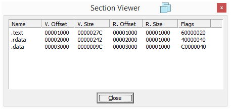 Sections for embedded resource