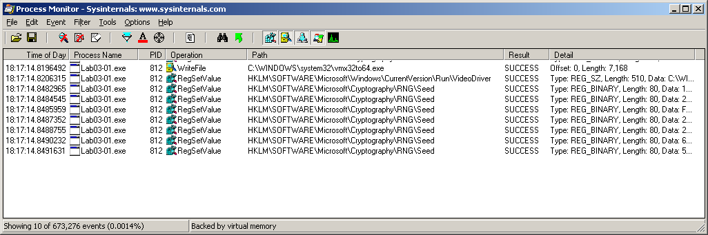 Recorded system activity