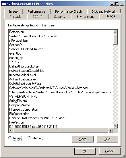 Strings in image