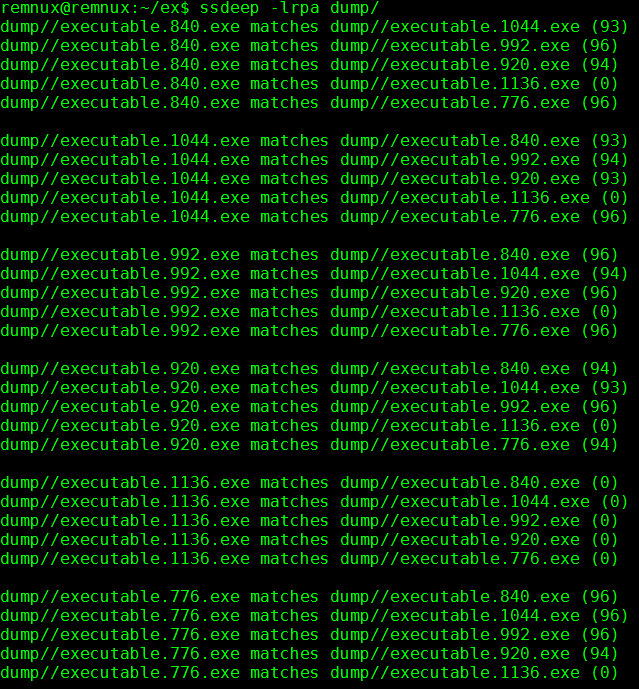 ssdeep output